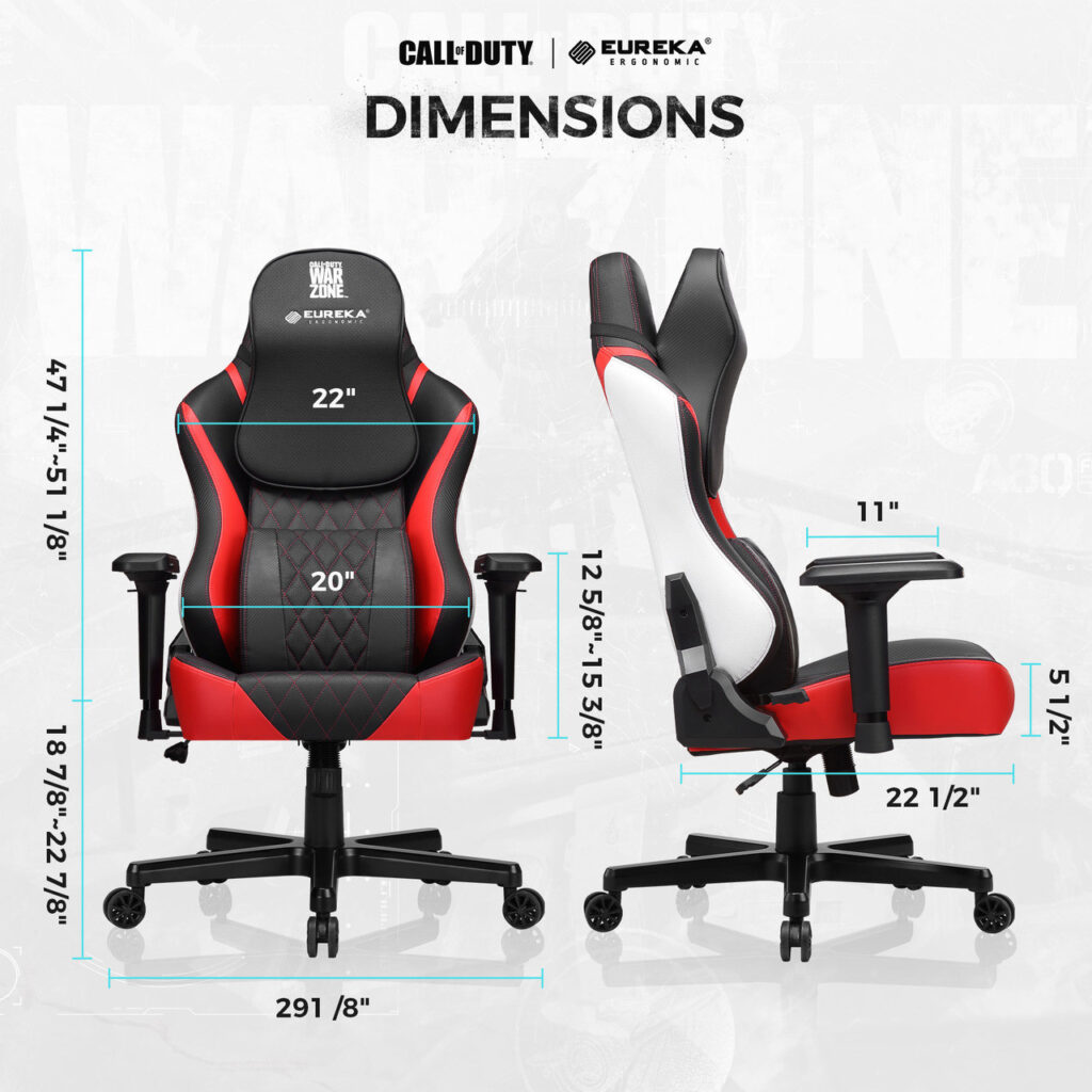 Gaming Chair Call of Duty Warzone Red by Eureka Ergonomic 