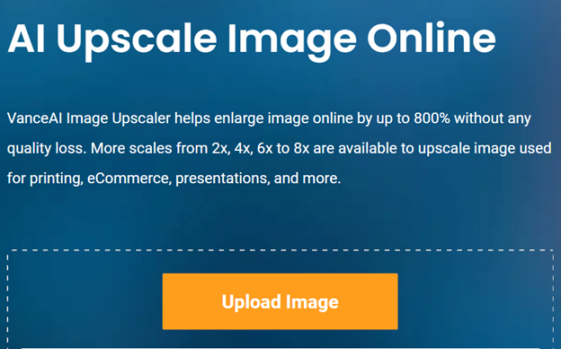Method One: Visit VanceAI Image Upscaler's Product Page 